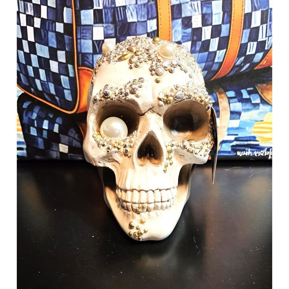 NWT - Christian Siriano New York Bejeweled Halloween Skull